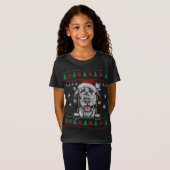 Irish Wolfhound Kerstmis Ugly Sweater Funny Dog L T-shirt (Voorkant volledig)