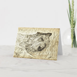 Irish Wolfhound "Laat slapende honden liegen" Card Kaart