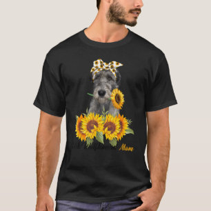 Irish Wolfhound Ma Sunflower Summer Dog mama T-shirt