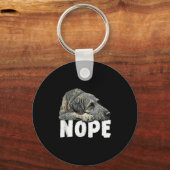 Irish Wolfhound Nope Funny Lazy Pet Dog Cute Sleutelhanger (Voorkant)