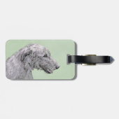 Irish Wolfhound-schilderij - Cute Original Dog Art Bagagelabel (Achterkant horizontaal)
