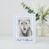 Irish Wolfhound-schilderij - Cute Original Dog Art Briefkaart (Staand voorkant)