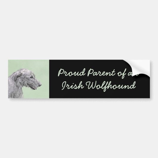 Irish Wolfhound-schilderij - Cute Original Dog Art Bumpersticker (Voorkant)