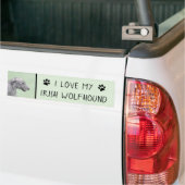 Irish Wolfhound-schilderij - Cute Original Dog Art Bumpersticker (Op Truck)