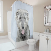Irish Wolfhound-schilderij - Cute Original Dog Art Douchegordijn (In situ)
