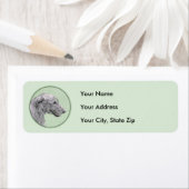 Irish Wolfhound-schilderij - Cute Original Dog Art Etiket (Insitu)