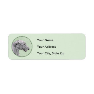 Irish Wolfhound-schilderij - Cute Original Dog Art Etiket