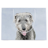 Irish Wolfhound-schilderij - Cute Original Dog Art Groot Cadeauzakje (Voorkant)