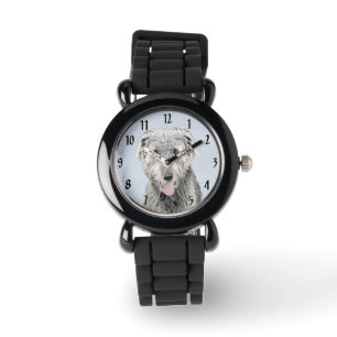 Irish Wolfhound-schilderij - Cute Original Dog Art Horloge