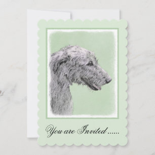 Irish Wolfhound-schilderij - Cute Original Dog Art Kaart
