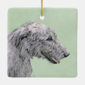 Irish Wolfhound-schilderij - Cute Original Dog Art Keramisch Ornament (Achterkant)