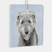Irish Wolfhound-schilderij - Cute Original Dog Art Keramisch Ornament (Rechts)