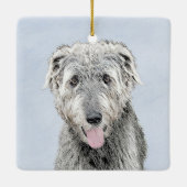 Irish Wolfhound-schilderij - Cute Original Dog Art Keramisch Ornament (Achterkant)