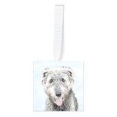 Irish Wolfhound-schilderij - Cute Original Dog Art Kubus Ornament (Voorkant)