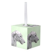 Irish Wolfhound-schilderij - Cute Original Dog Art Kubus Ornament (Achter hoekig)