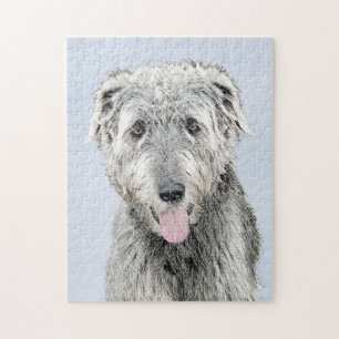 Irish Wolfhound-schilderij - Cute Original Dog Art Legpuzzel