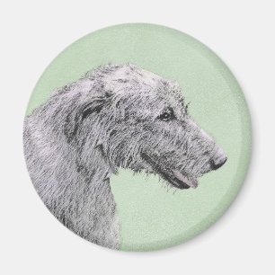 Irish Wolfhound-schilderij - Cute Original Dog Art Magneet