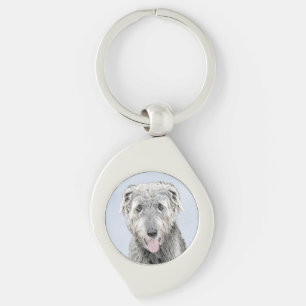 Irish Wolfhound-schilderij - Cute Original Dog Art Sleutelhanger