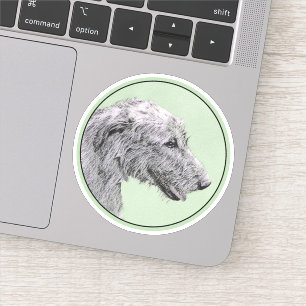 Irish Wolfhound-schilderij - Cute Original Dog Art Sticker