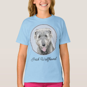 Irish Wolfhound-schilderij - Cute Original Dog Art T-shirt