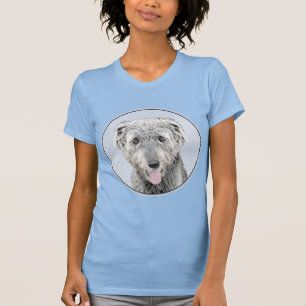 Irish Wolfhound-schilderij - Cute Original Dog Art T-shirt