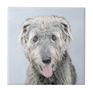 Irish Wolfhound-schilderij - Cute Original Dog Art Tegeltje