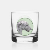 Irish Wolfhound-schilderij - Cute Original Dog Art Whisky Glas (Achterkant)