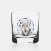 Irish Wolfhound-schilderij - Cute Original Dog Art Whisky Glas (Achterkant)