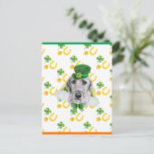 Irish Wolfhound Shamrock St. Patricks Day Feestdagenkaart (Staand voorkant)