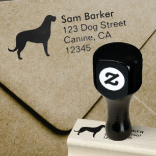 Irish Wolfhound Silhouette Return Address Rubberstempel