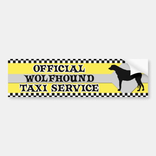 Irish Wolfhound Taxi Service Bumpersticker (Voorkant)