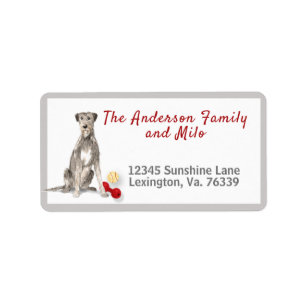 Irish Wolfhound Toys Home Return Address Etiket