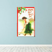 Irish Woman Over Hit Golfball Canvas Afdruk (Insitu (Houten vloer))