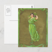 Irish Woman Shamrock Briefkaart (Voorkant / Achterkant)