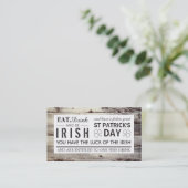 Irish Wood St Patrick's Day Drink Ticket (Staand voorkant)