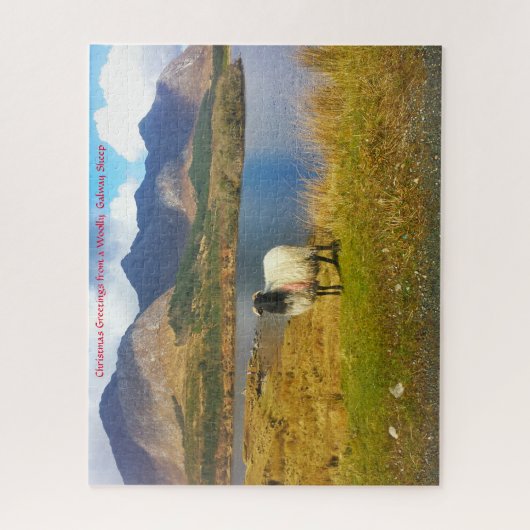 Irish Wooly Sheep Galway Irlande. Jigsaw Puzzle (Vertical)
