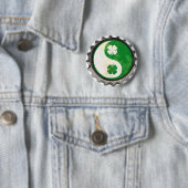 Irish Yin Yang Shamrock Button (In situ)
