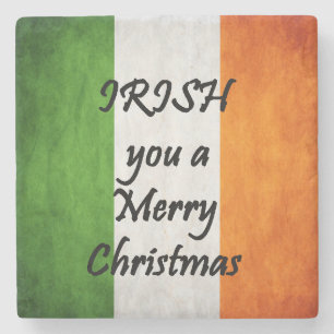 Irish You a Merry Kerstmis, Ireland Flag Onderzett Stenen Onderzetter