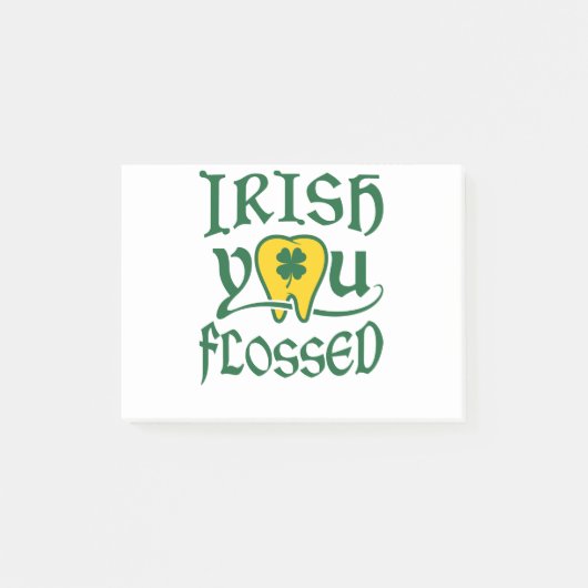 Irish You Flossed Dental St Patricks Day Post-it® Notes (Voorkant)