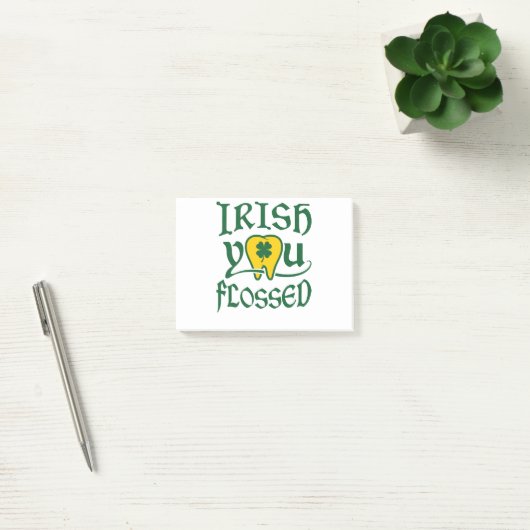 Irish You Flossed Dental St Patricks Day Post-it® Notes (Kantoor)