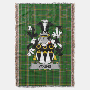 Irish Young Coat of Arms Family Crest Ireland Deken