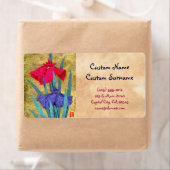 Irisse abstracte bloemen schilderen iriskunst etiket (Insitu)