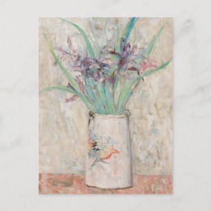 Irissen in een witte bloemenvaas Tadeusz Makowsk Briefkaart