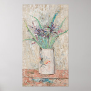 Irissen in een witte bloemenvaas   Tadeusz Makowsk Poster