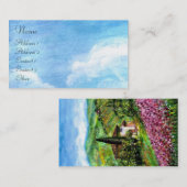 IRISSEN IN TOSCANE / Groene Paarse Bloemenveld Visitekaartje (Voorkant / Achterkant)