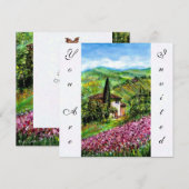 IRISSEN IN TUSCANIË, Groen Paars Bloemveld Kaart (Voorkant / Achterkant)