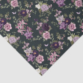 Irissen, orchideeën, Rozen in Paarse decoupage Tissuepapier (Detail)