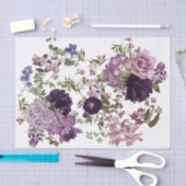 Irissen, orchideeën, Rozen in Paarse decoupage Tissuepapier (Craft)