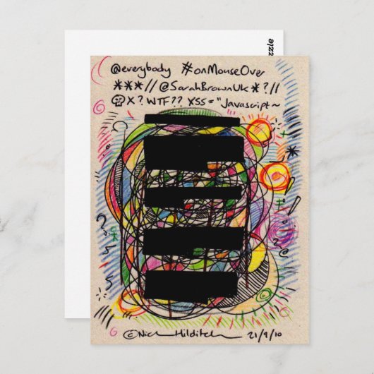 irkafirka @twitter a écrasé les cartes postales (Devant / Derrière)