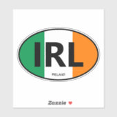 IRL landcode Ierse vlag ovale vinyl auto Sticker (Vel)